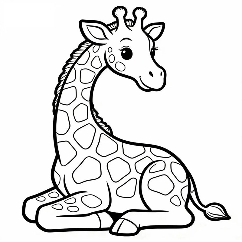 tô màu con hươu cao cổ 27