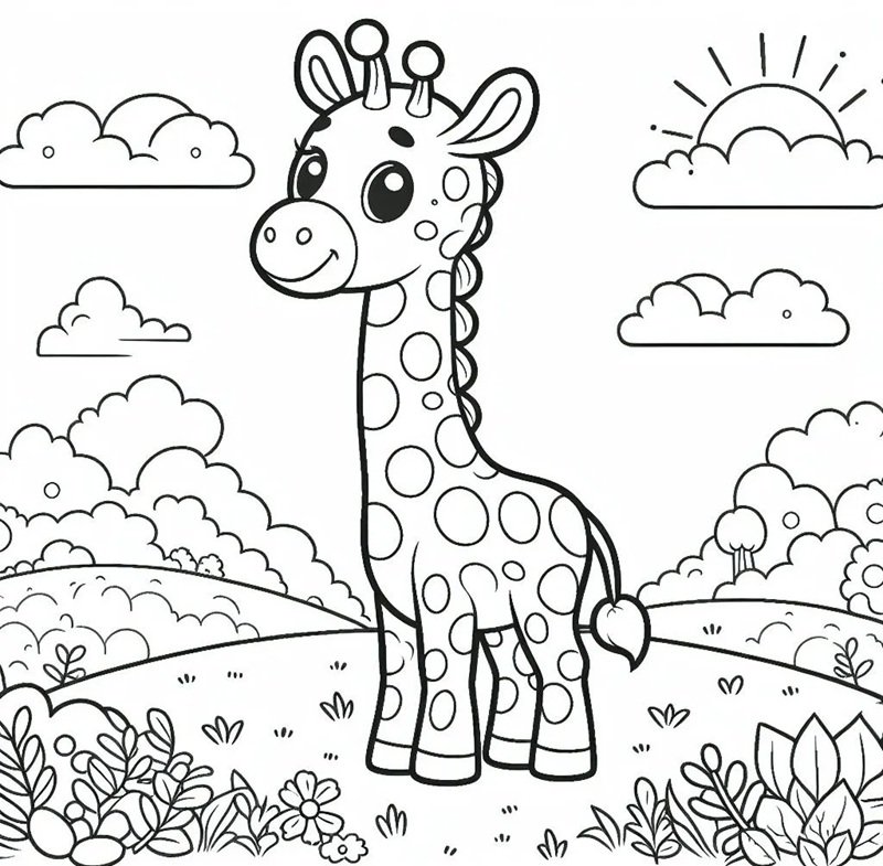 tô màu con hươu cao cổ 28