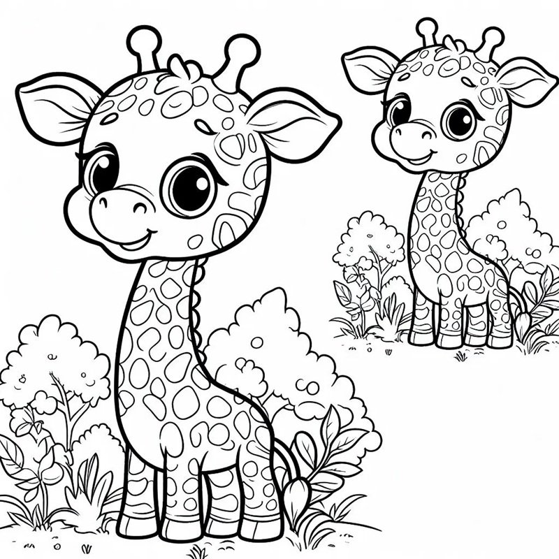 tô màu con hươu cao cổ 30