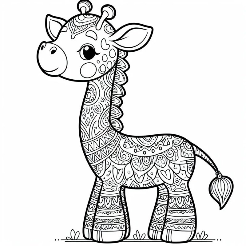 tô màu con hươu cao cổ 31