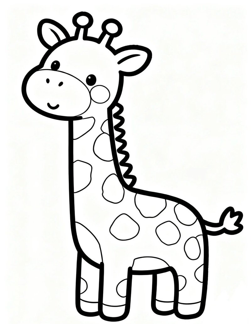 tô màu con hươu cao cổ 33