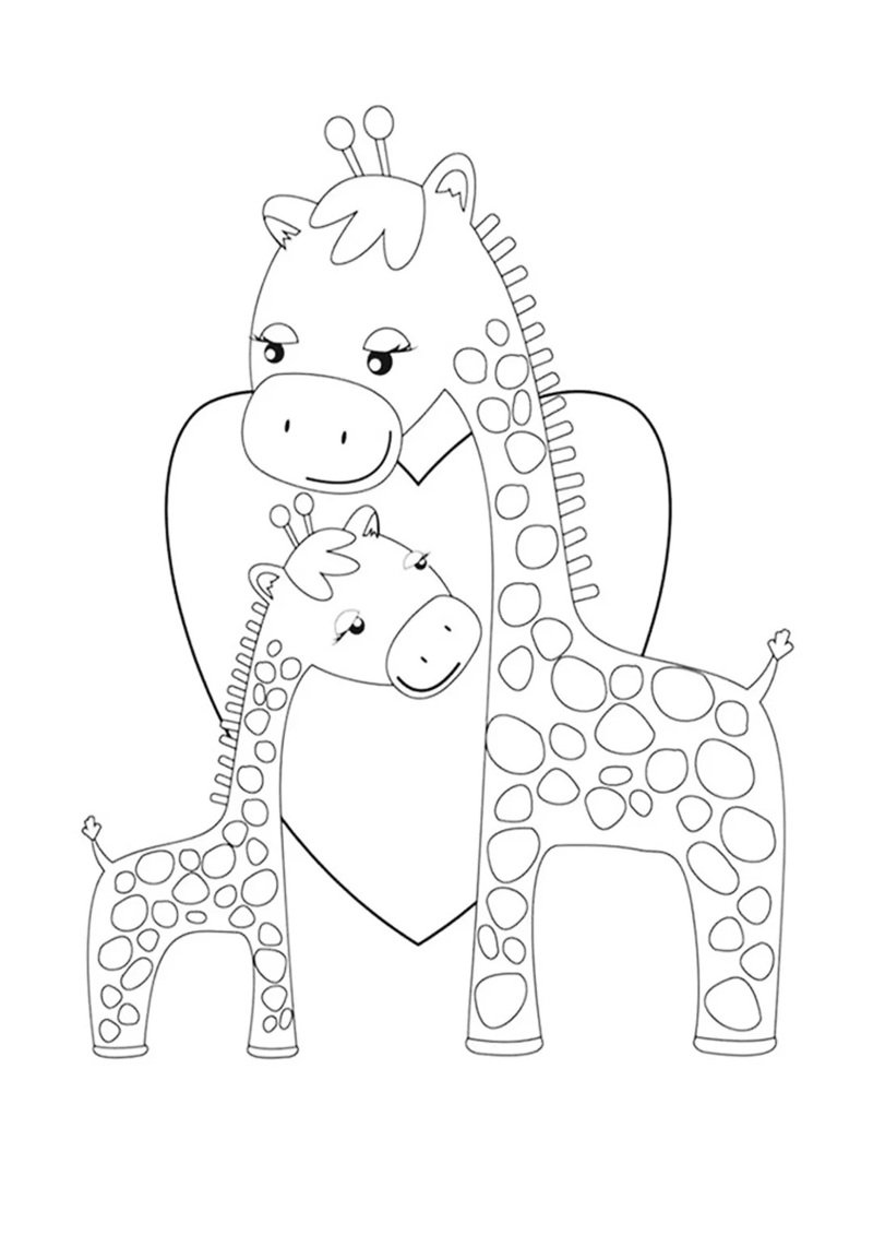 tô màu con hươu cao cổ 35