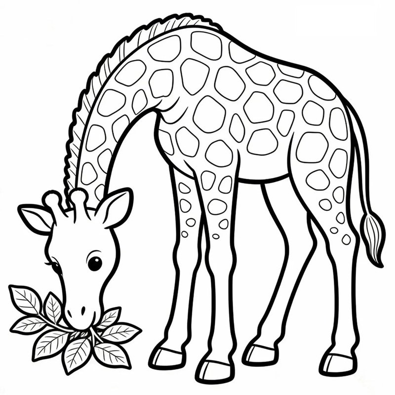 tô màu con hươu cao cổ 38