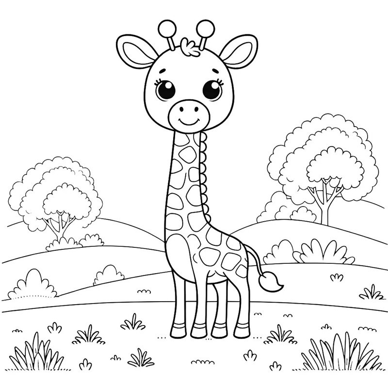 tô màu con hươu cao cổ 39