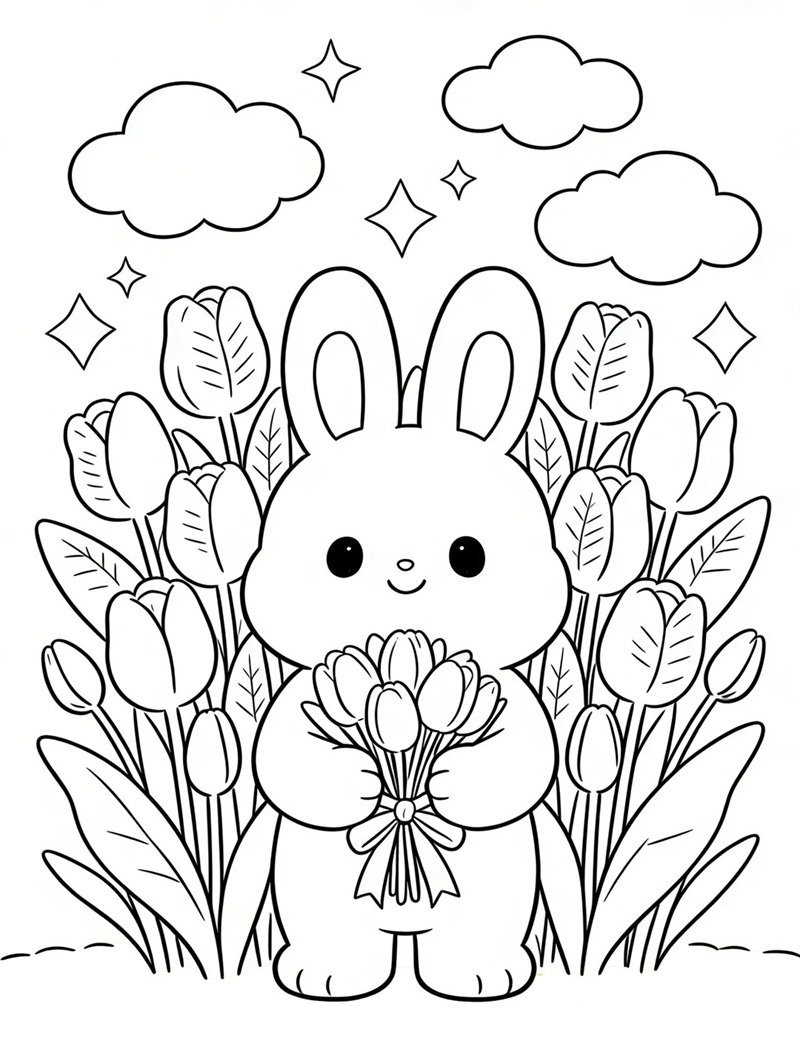 tô màu con thỏ 2