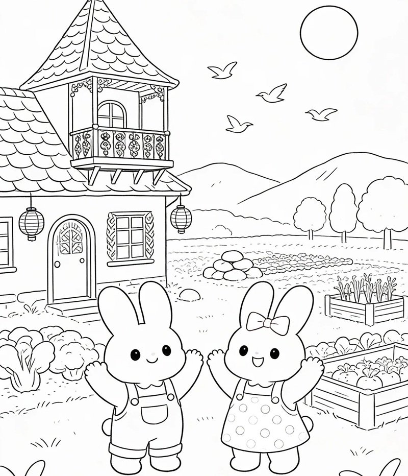 tô màu con thỏ 4