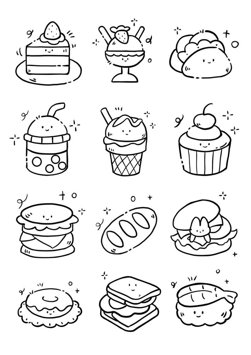 tô màu đồ ăn mini giúp bé nhận biết màu sắc