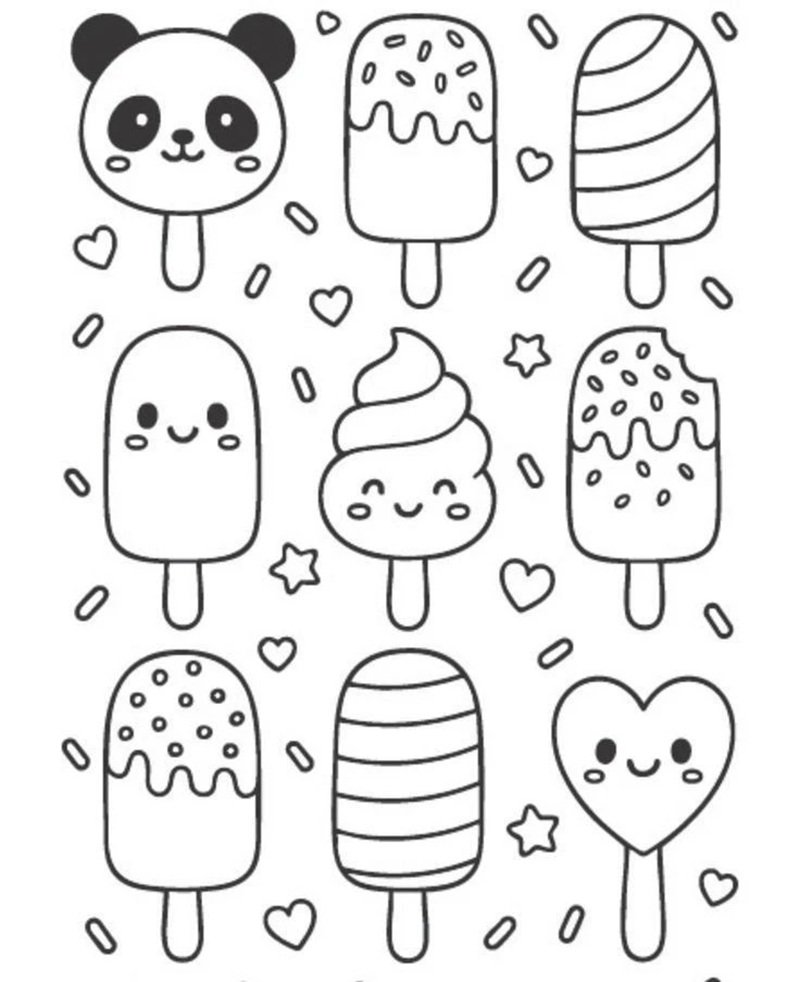 hình tập tô màu đồ ăn mini dễ thương cho bé