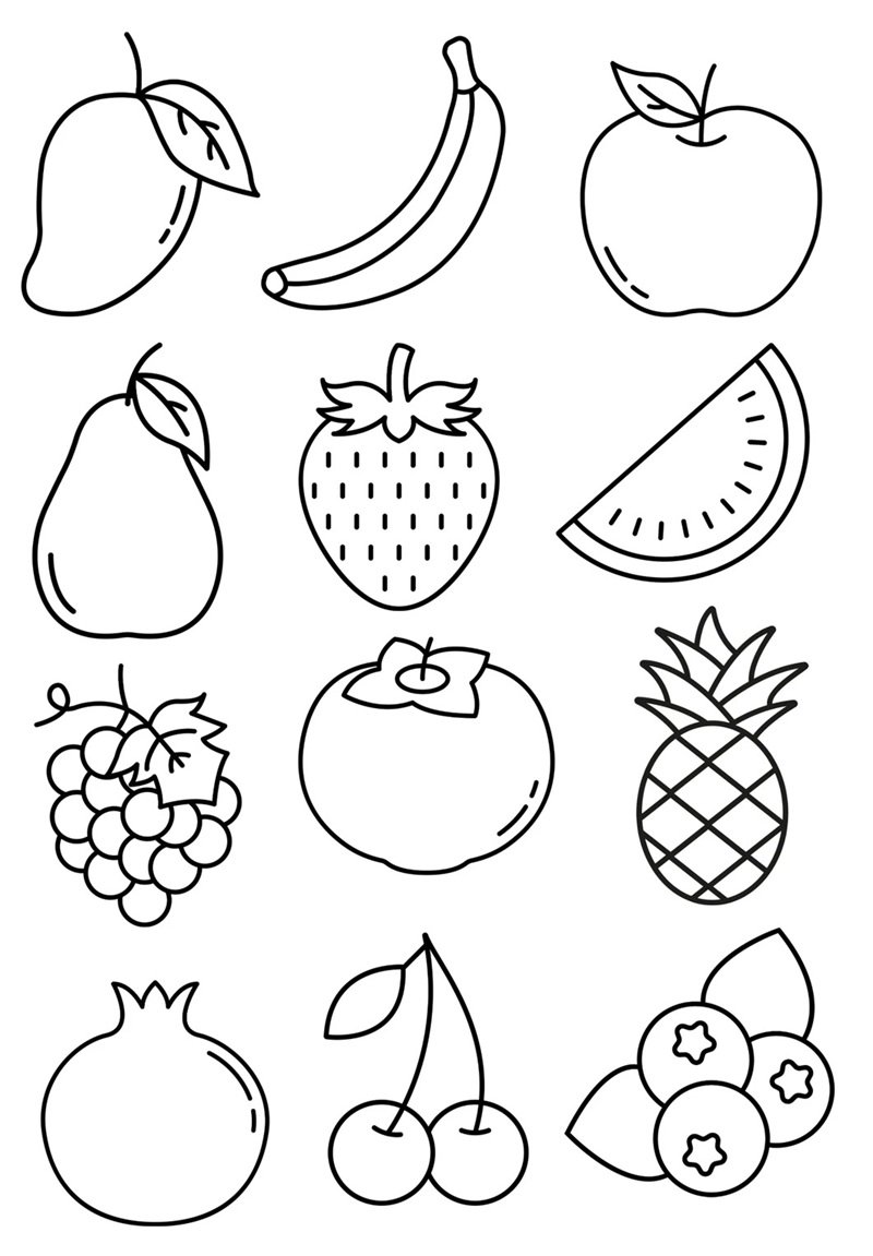 tô màu đồ ăn mini giúp bé học màu cơ bản