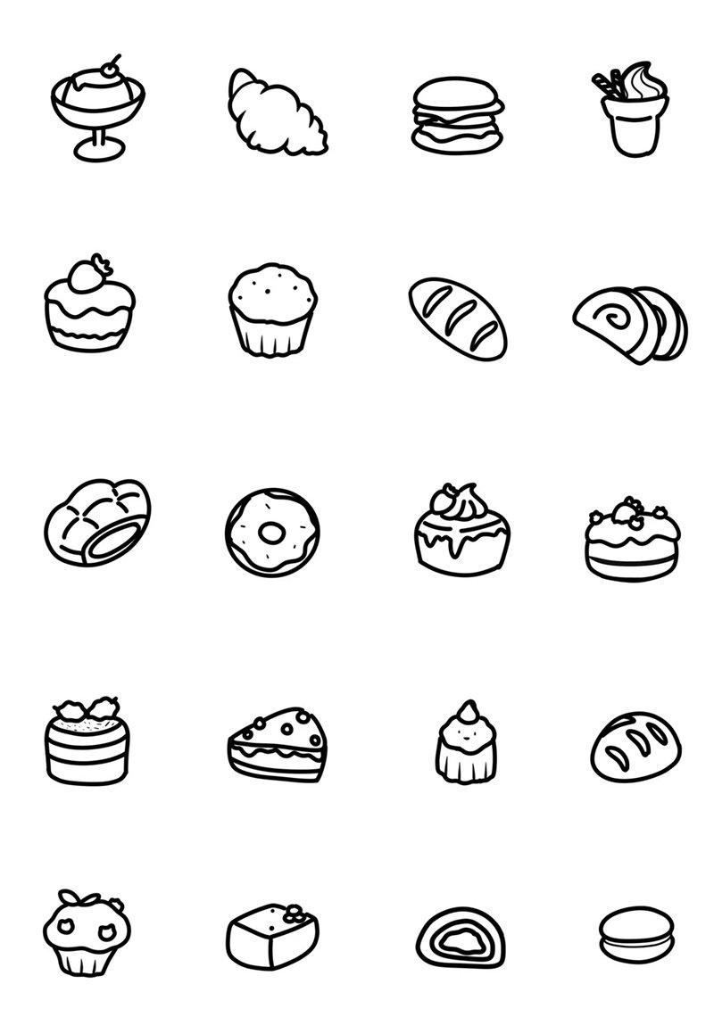 tô màu đồ ăn mini với hình minh họa sinh động