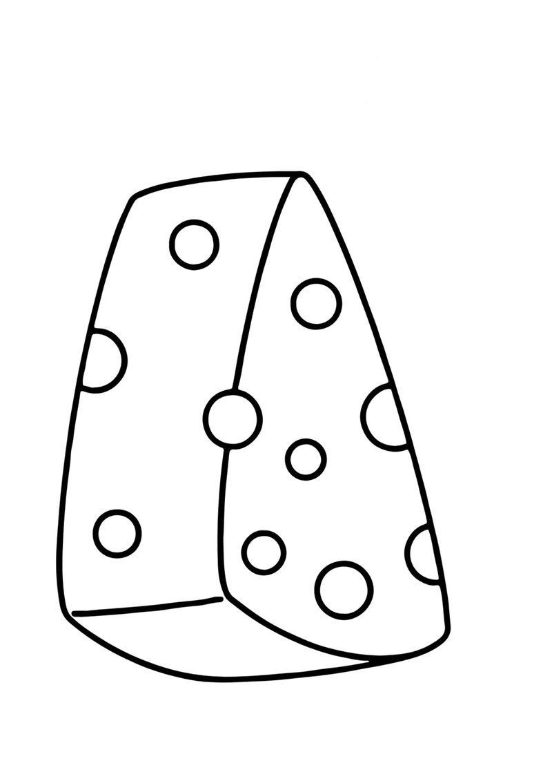 hình vẽ đồ ăn mini cho bé học tô màu