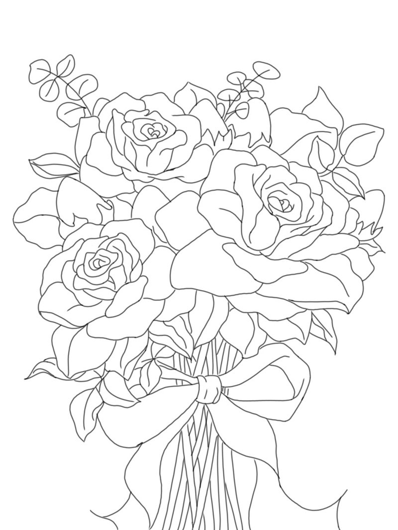 tô màu hoa hồng 1