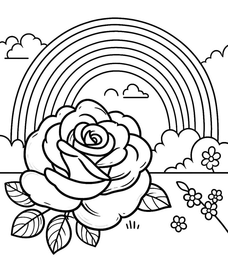tô màu hoa hồng 10