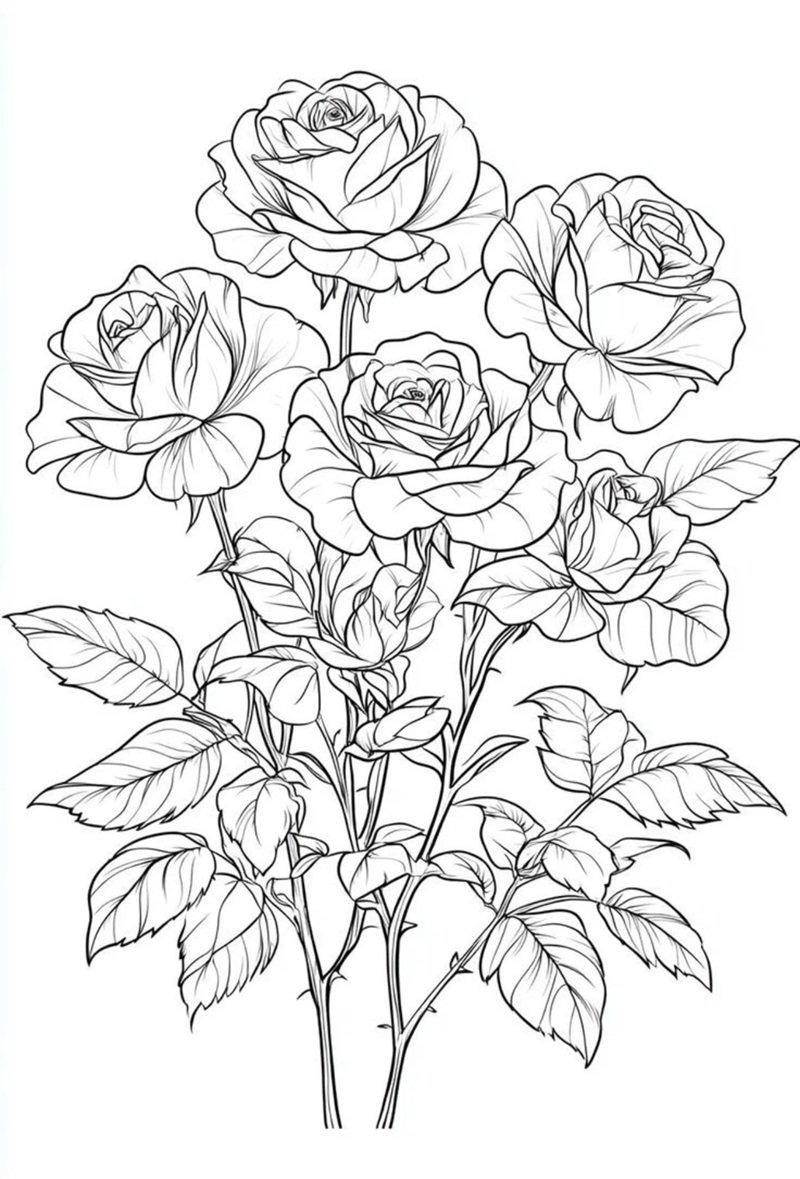 tô màu hoa hồng 12