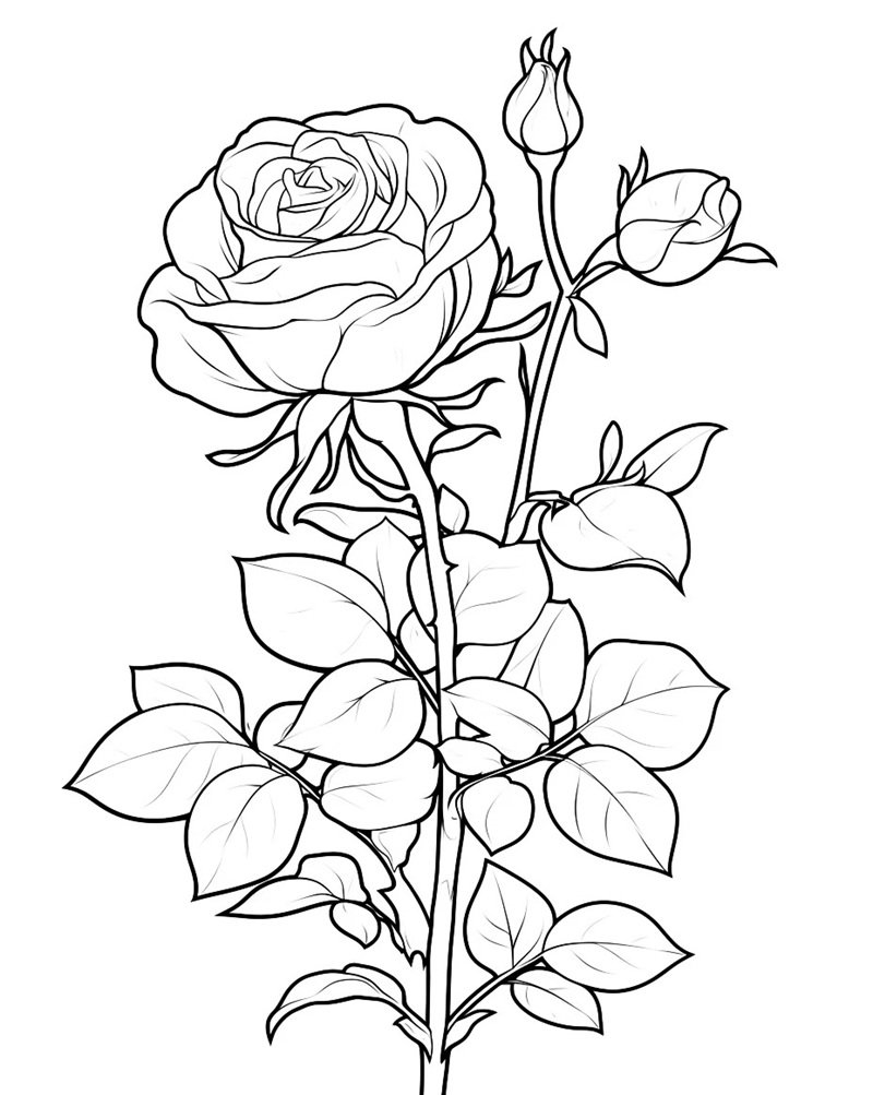 tô màu hoa hồng 18