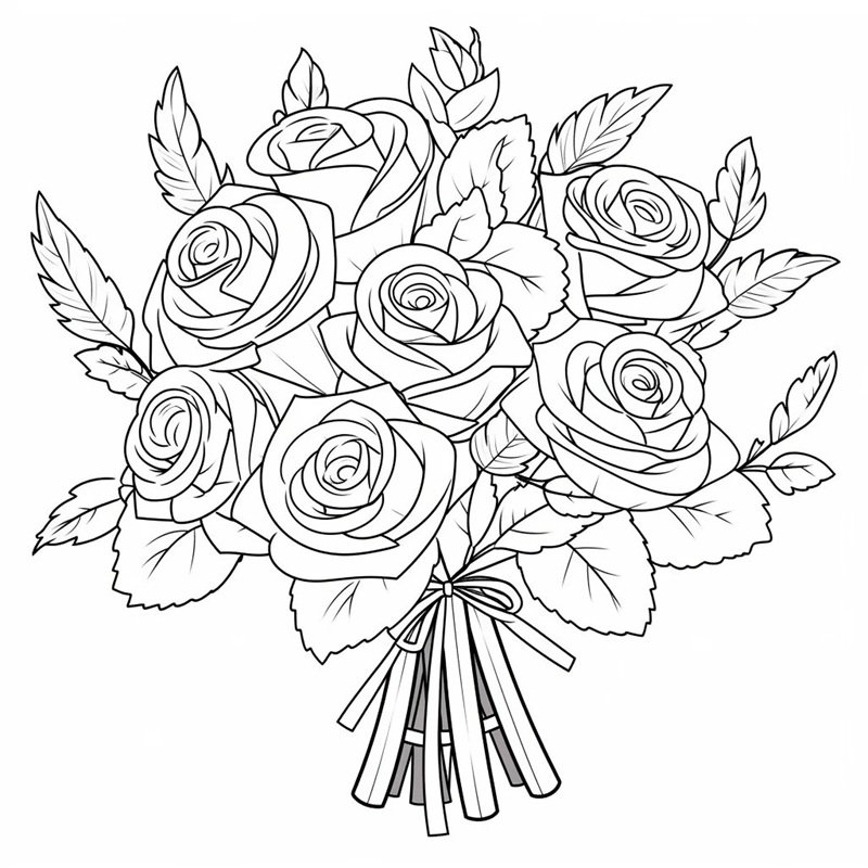 tô màu hoa hồng 24