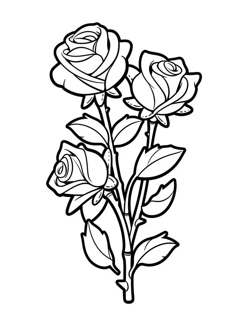 tô màu hoa hồng 27