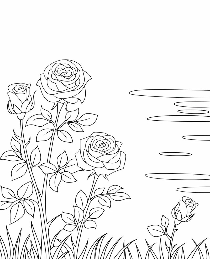 tô màu hoa hồng 33