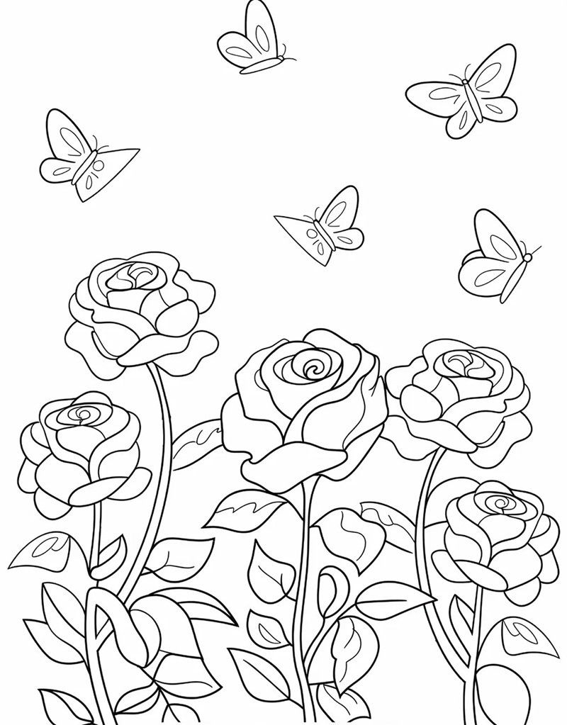 tô màu hoa hồng 35