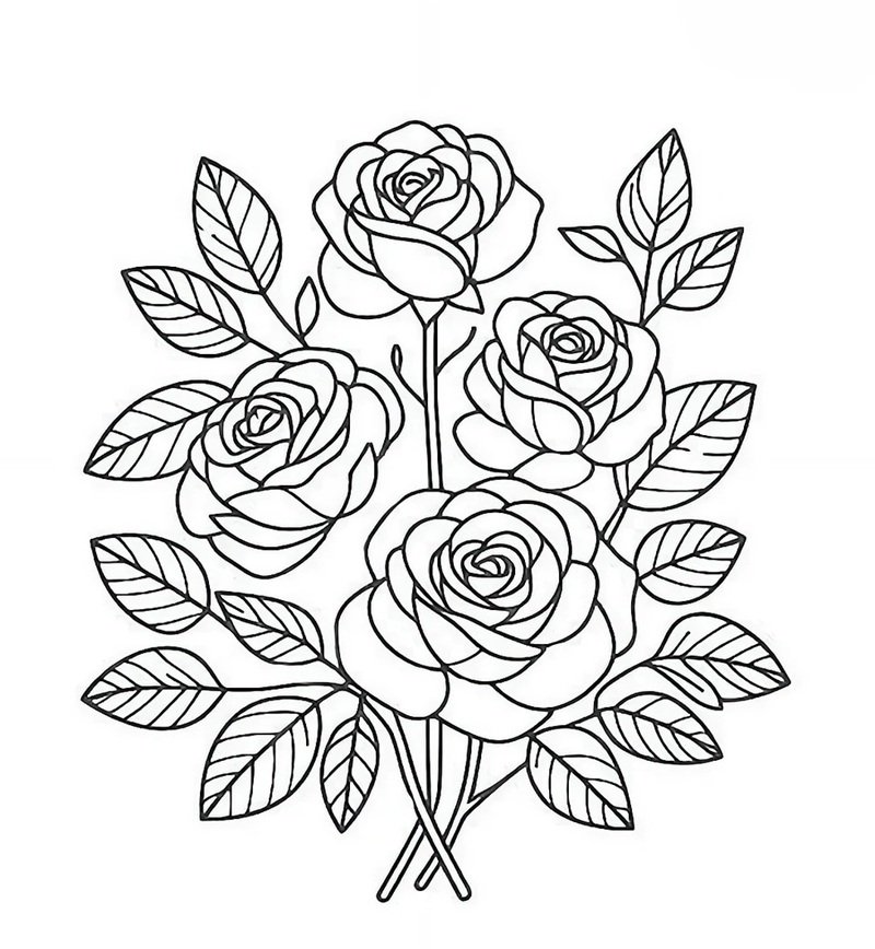 tô màu hoa hồng 4