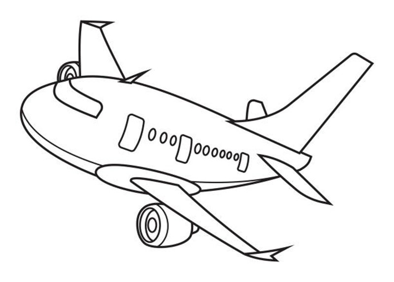 nét vẽ đơn giản tô màu máy bay chiến đấu