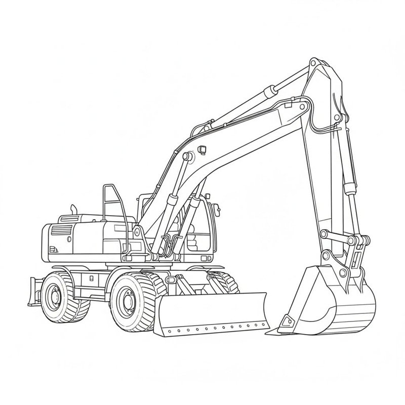 tô màu máy xúc 1