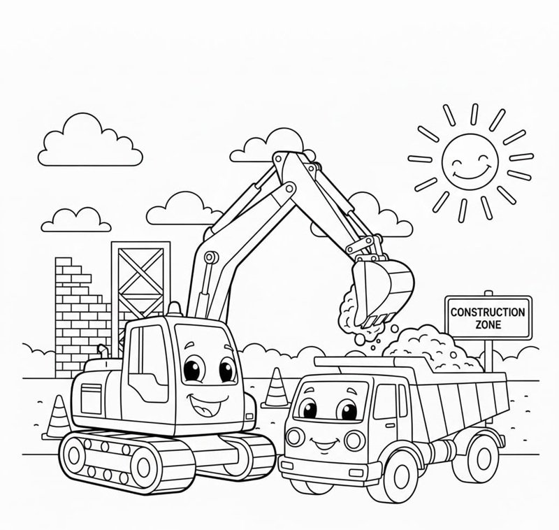 tô màu máy xúc 18