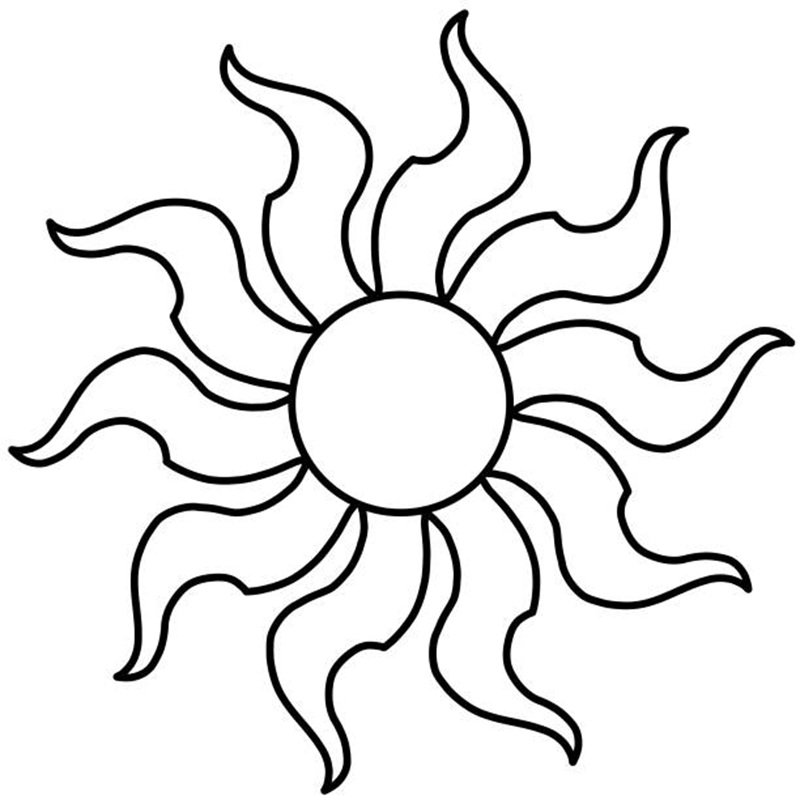 hình tập tô ông mặt trời dễ thương cho bé học