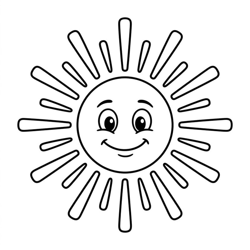 tô màu ông mặt trời với hình minh họa sinh động