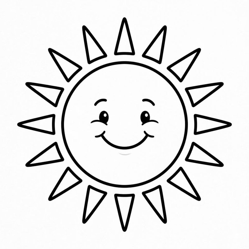 tô màu ông mặt trời giúp bé học màu cơ bản