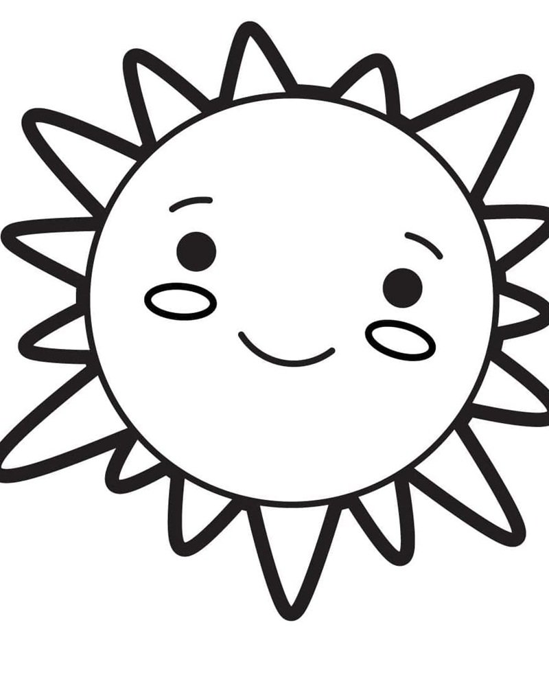 tranh tập tô màu ông mặt trời rõ nét dễ nhìn