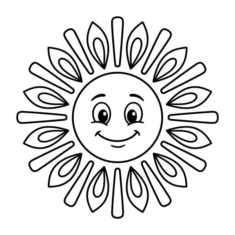 tô màu ông mặt trời giúp bé thư giãn và sáng tạo