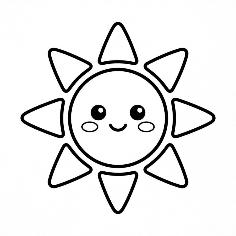 tô màu ông mặt trời kết hợp học hình dạng cơ bản