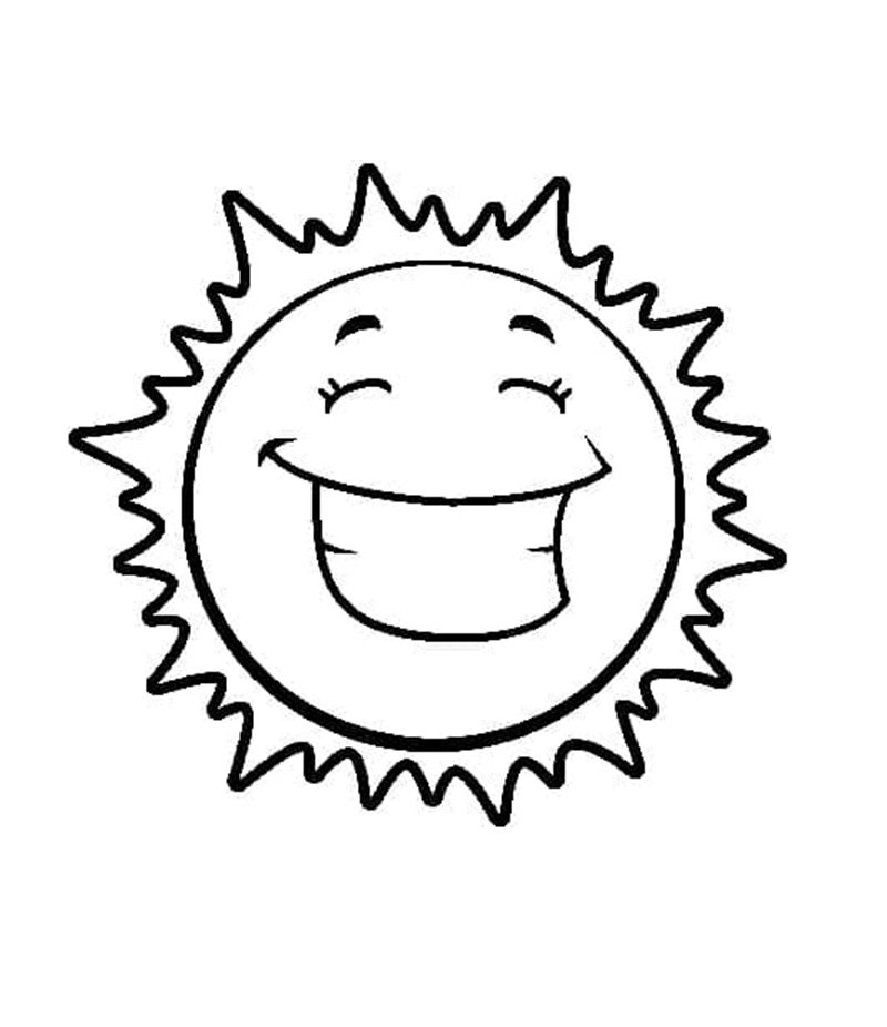 tranh vẽ dễ thương để tô màu ông mặt trời cho bé