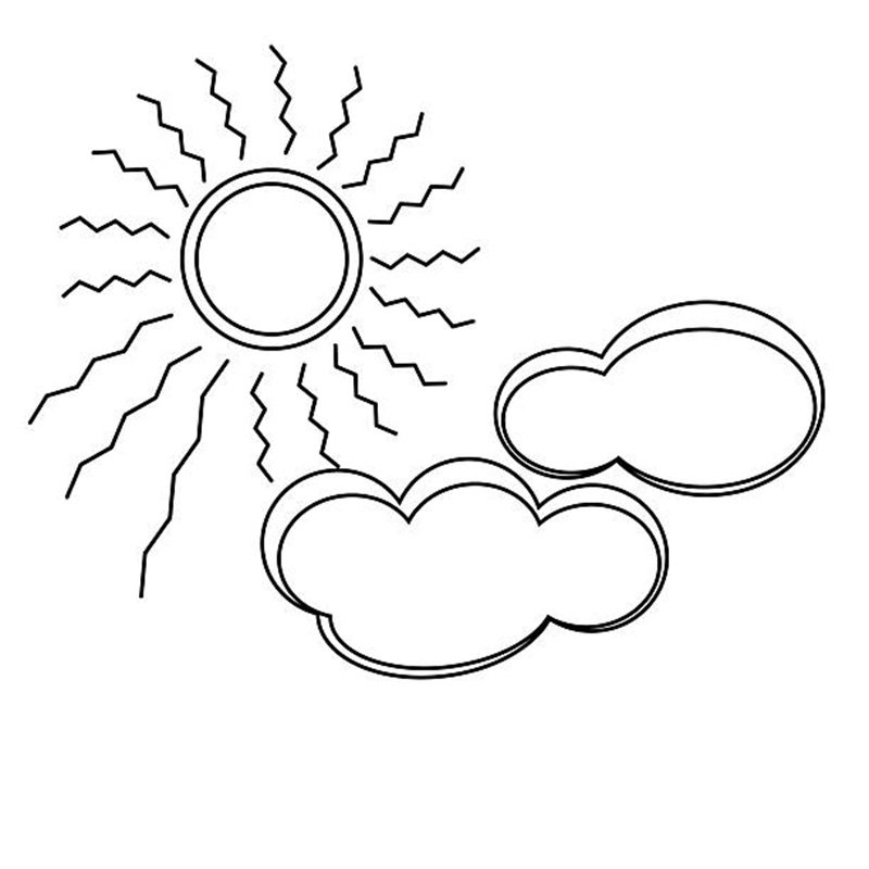 hình vẽ mặt trời cho bé học tô màu