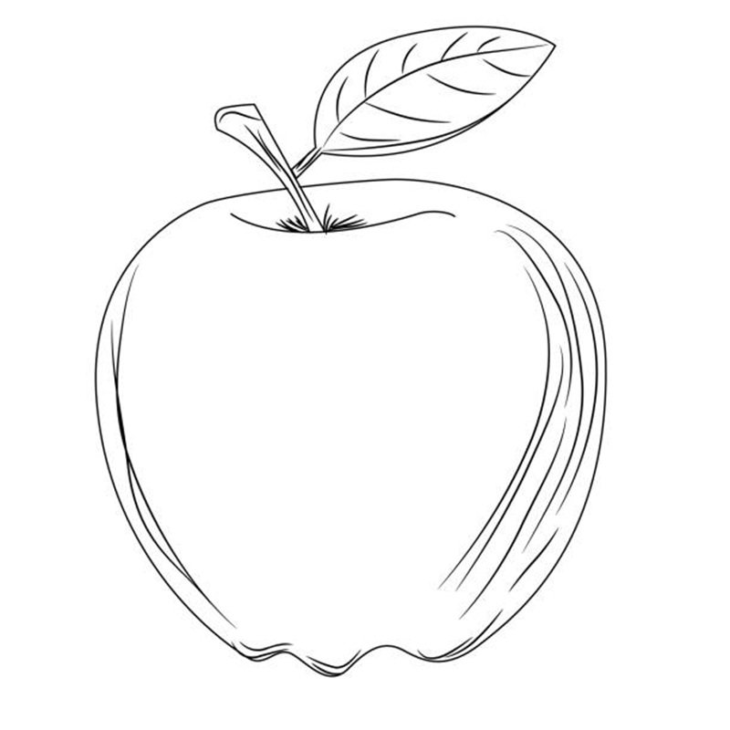 tranh vẽ dễ thương để tô màu quả táo cho bé