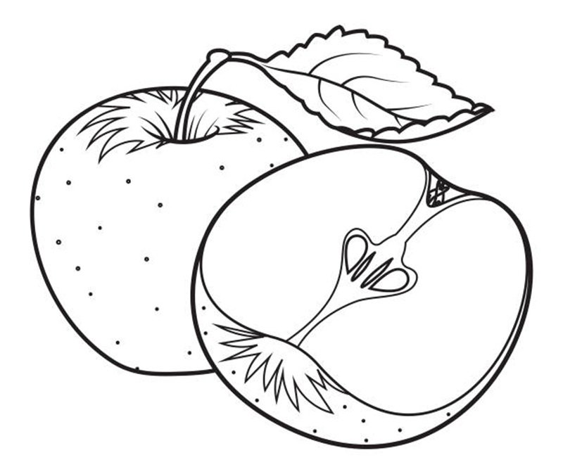 hình tập tô màu quả táo dễ thương cho bé