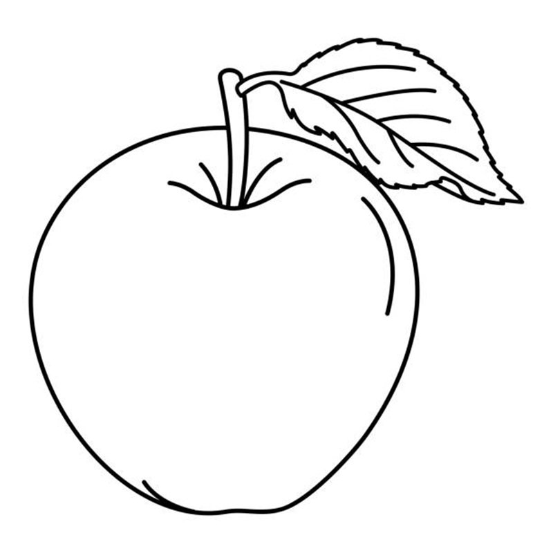 tô màu quả táo với phong cách đáng yêu