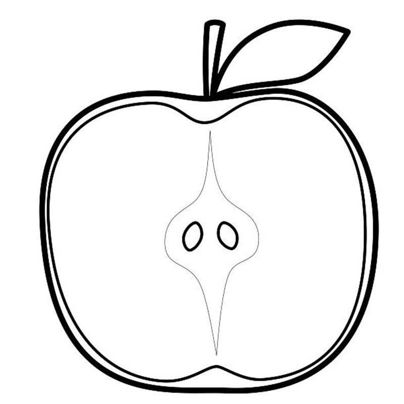tranh tập tô màu quả táo rõ nét dễ nhìn