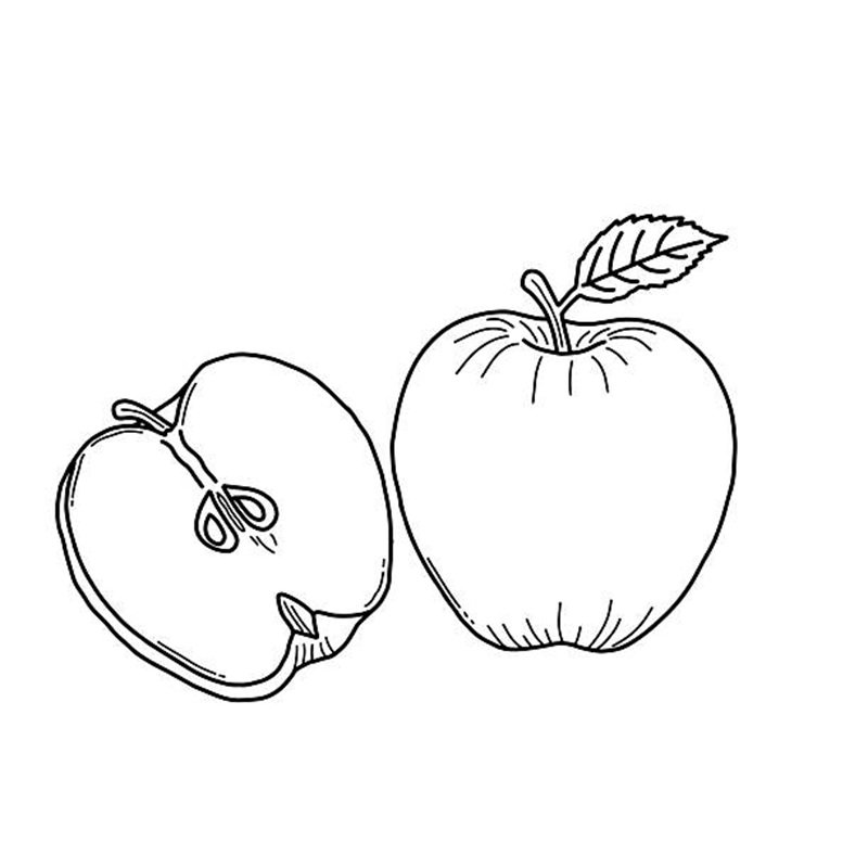 hình ảnh đơn giản để tô màu quả táo cho trẻ