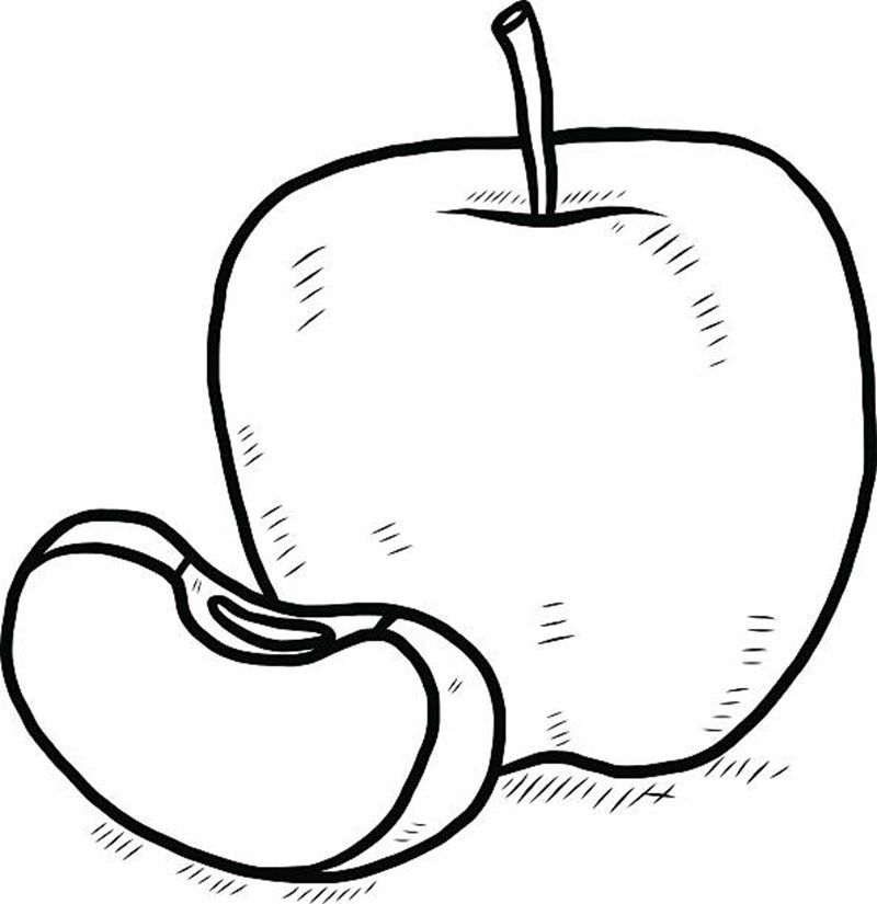 hình tập tô quả táo dễ thương cho bé học