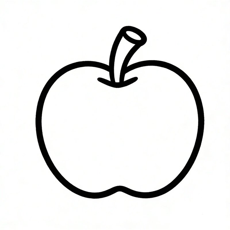 tranh vẽ quả táo trắng đen dễ tô