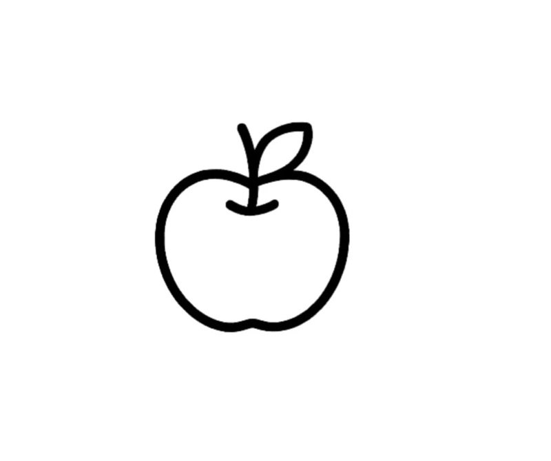 hình vẽ quả táo cho bé học tô màu
