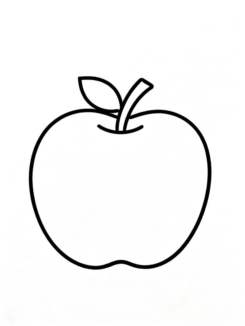ảnh tô màu quả táo đơn giản cho bé