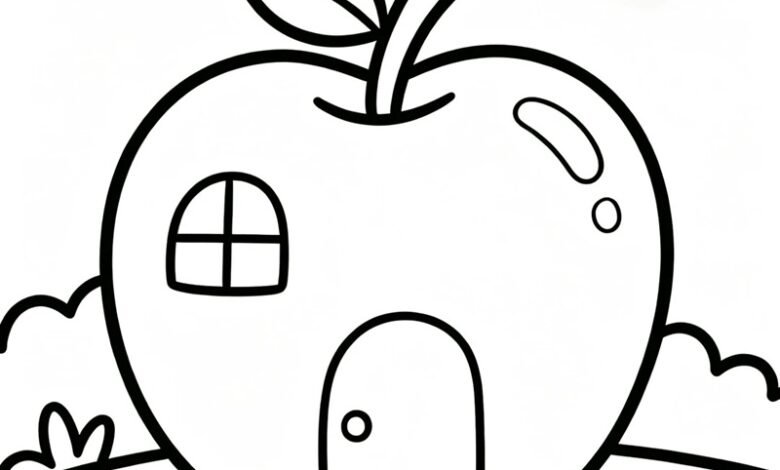 tô màu quả táo 41