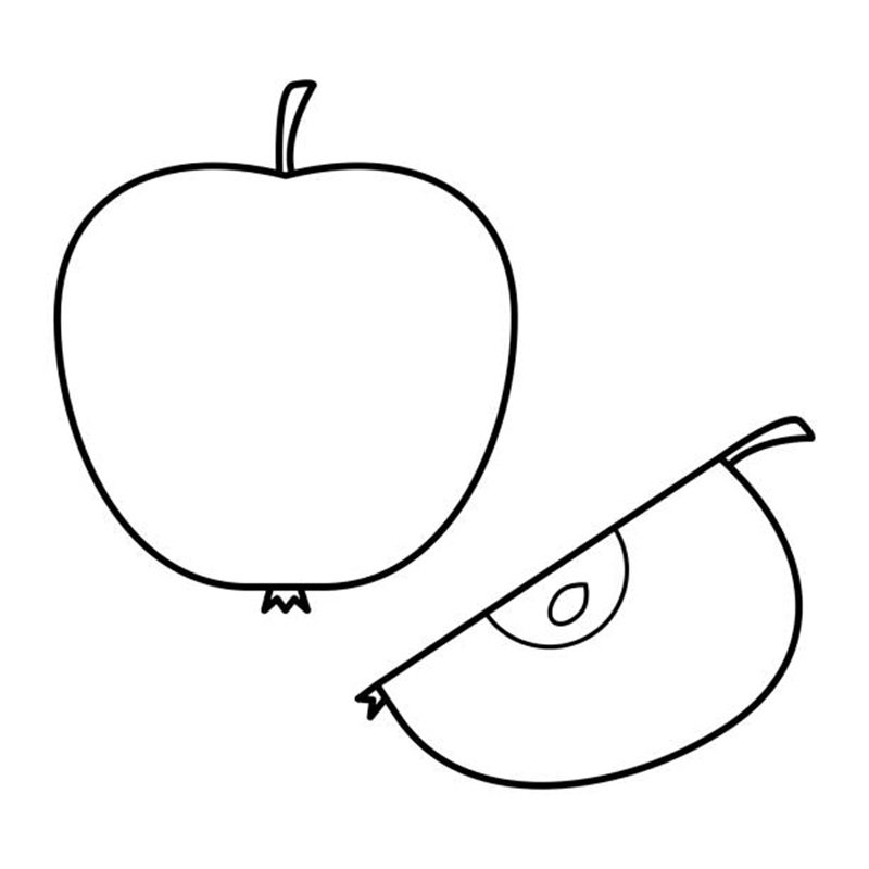 tranh tập tô với hình quả táo đơn giản cho bé