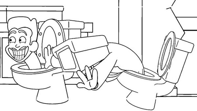 tô màu skibidi toilet 8