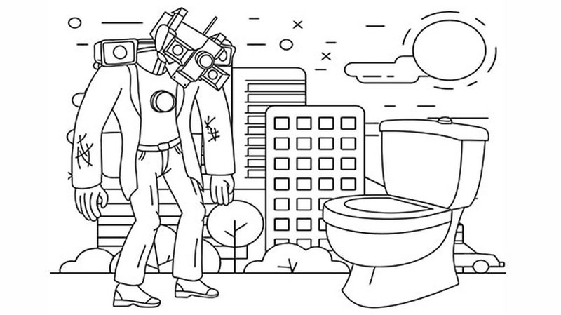 tô màu skibidi toilet 9