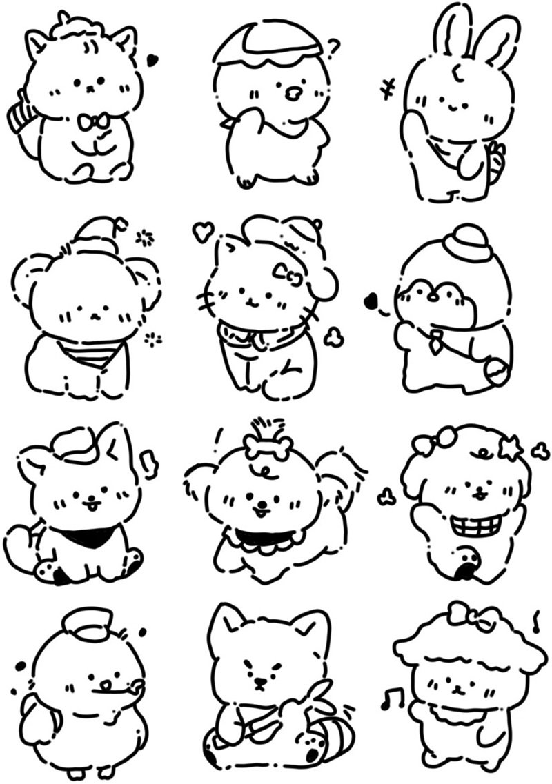 màu pastel nhẹ tô màu sticker