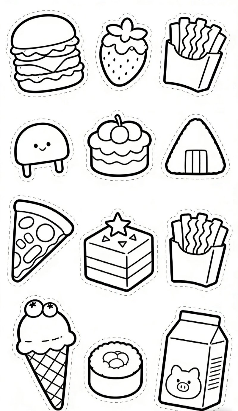 hình ảnh cute sticker tô màu sticker